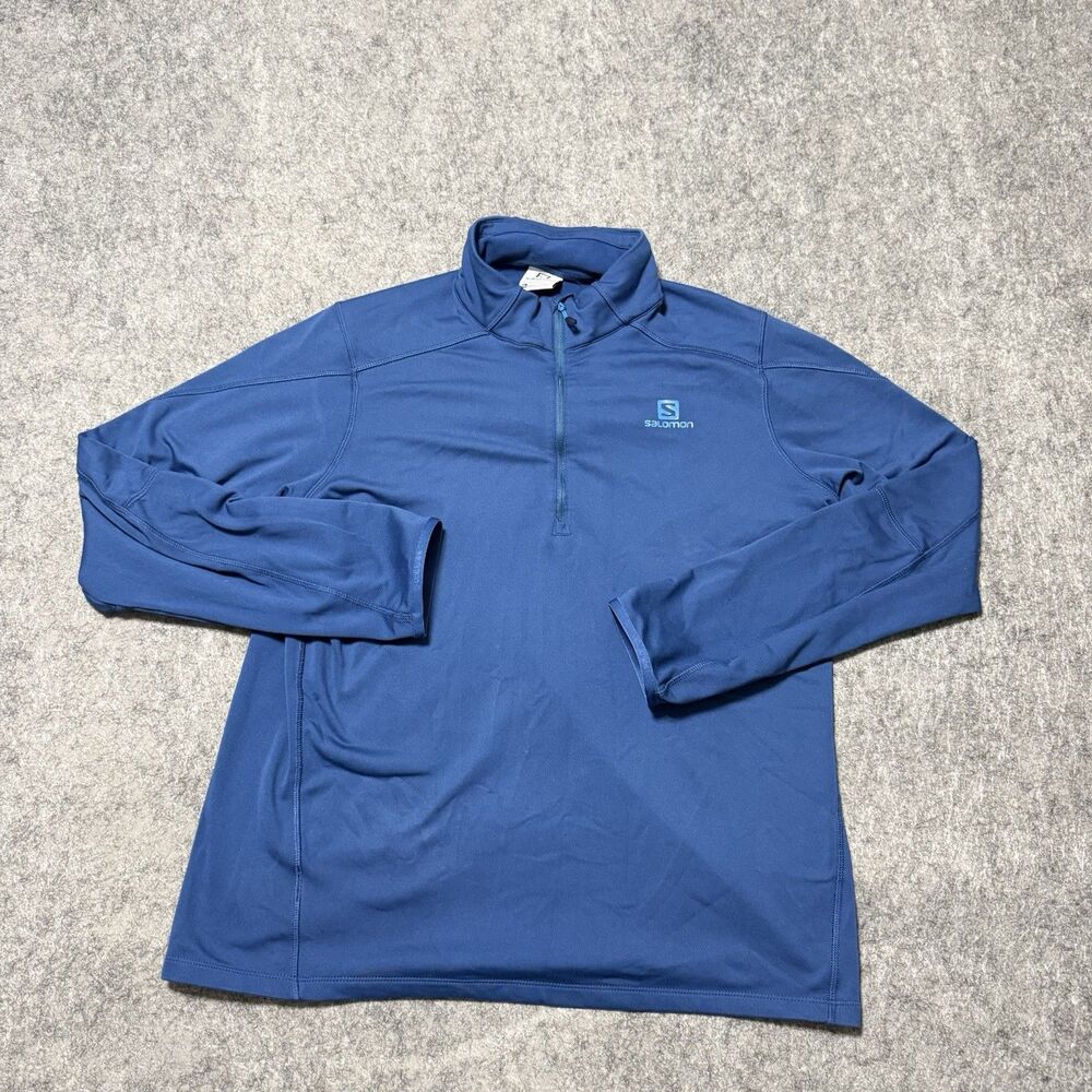 Salomon ActiTherm Jacket Womens L Blue 1/4 Zip Fleece Technical Hiking Gorpcore